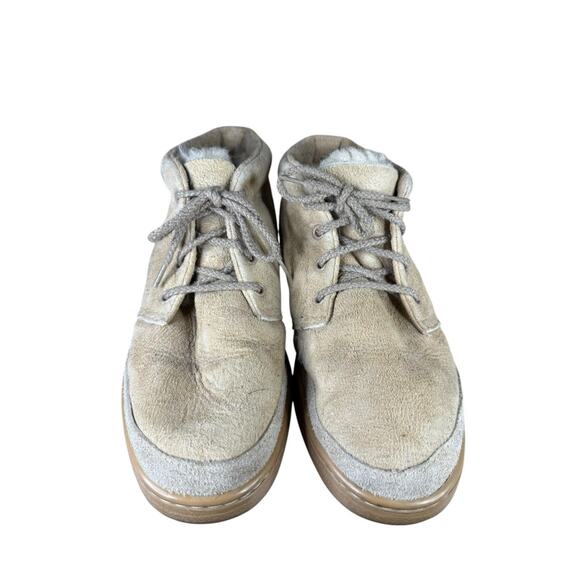 UGG Australia Beige Suede Lace Up Shearling Lined Ankle Boots Size 9 Women - Picture 4 of 9